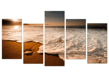 Foamy Beach Ocean Canvas Wall Art