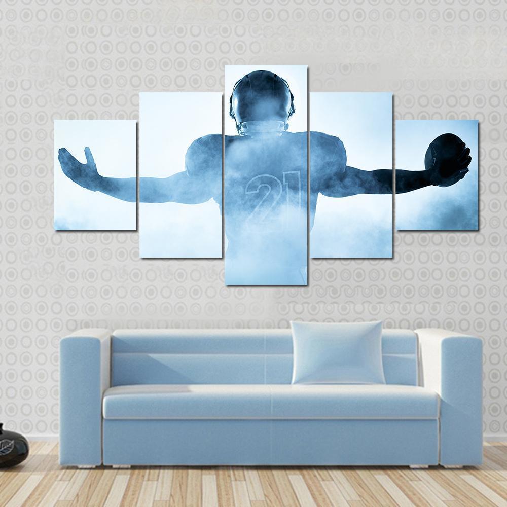 Football Player Portrait Sport Canvas Wall Art