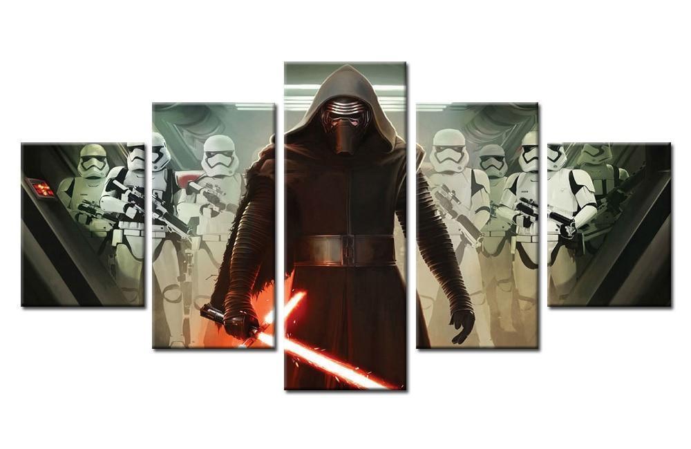 Force Awakens Rey Vs Lightsaber Star Wars Movie Canvas Wall Art