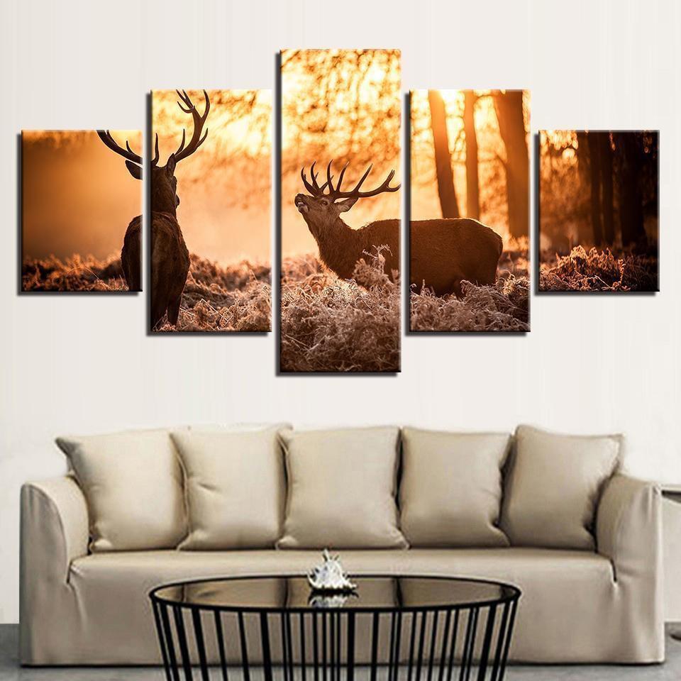 Forest Animal Deer Animal Canvas Wall Art