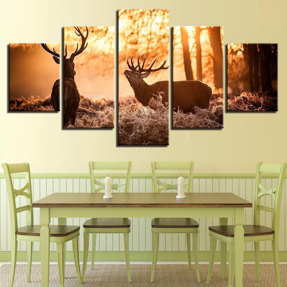 Forest Animal Deer Animal Canvas Wall Art