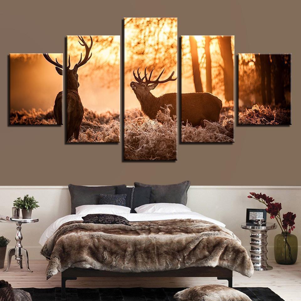 Forest Animal Deer Animal Canvas Wall Art