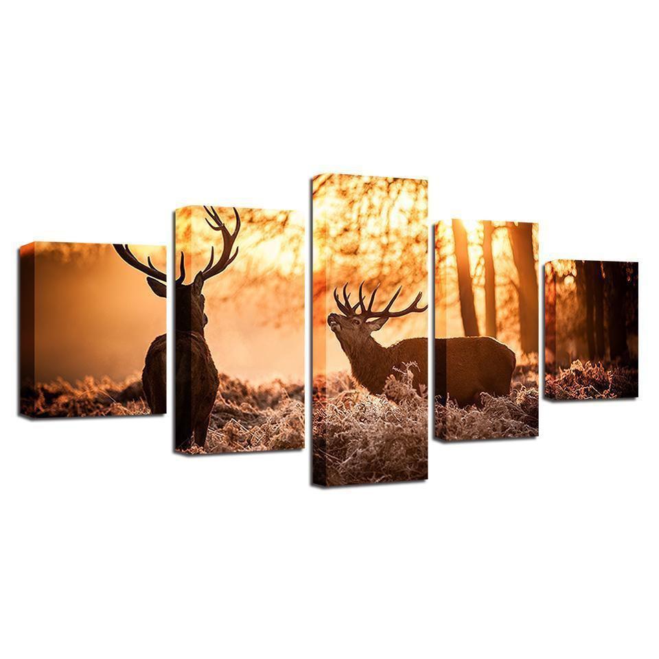 Forest Animal Deer Animal Canvas Wall Art