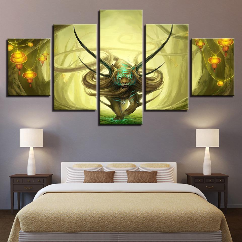 Forest Animal Tiger Angle Abstract Abstract Animal Canvas Wall Art