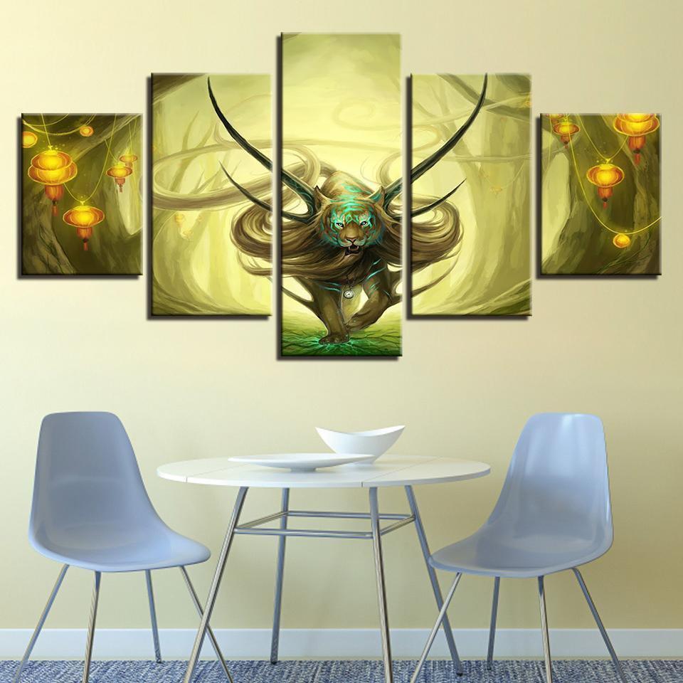 Forest Animal Tiger Angle Abstract Abstract Animal Canvas Wall Art