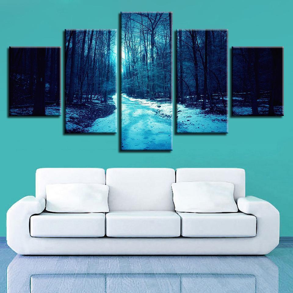 Forest Tree Snow Nature Canvas Wall Art