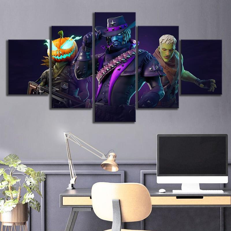 Fortnite Deadfire Hollowhead Brainiac Gaming Canvas Wall Art
