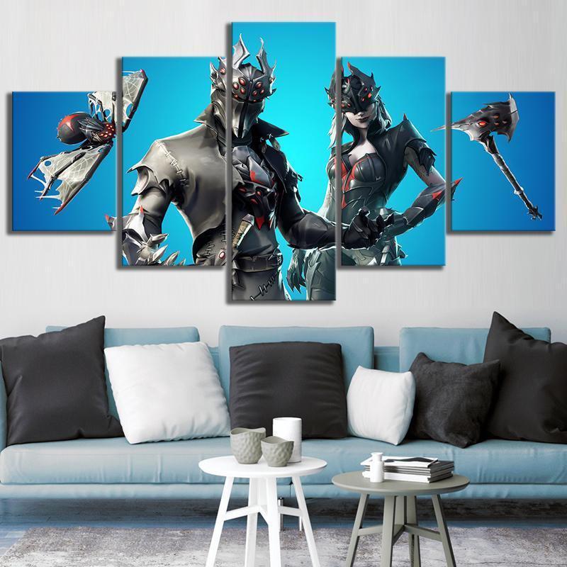 Fortnite Spider Knight and Arachne Gaming Canvas Wall Art