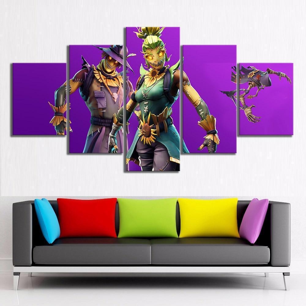 Fortnite Straw Ops And Hay Man Gaming Canvas Wall Art