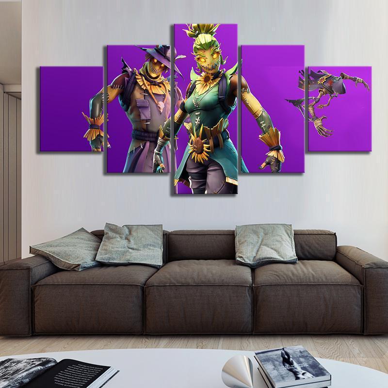 Fortnite Straw Ops And Hay Man Gaming Canvas Wall Art