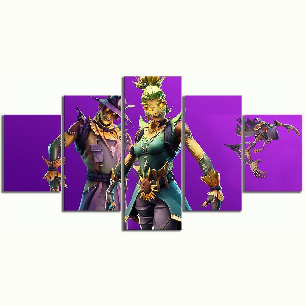 Fortnite Straw Ops And Hay Man Gaming Canvas Wall Art