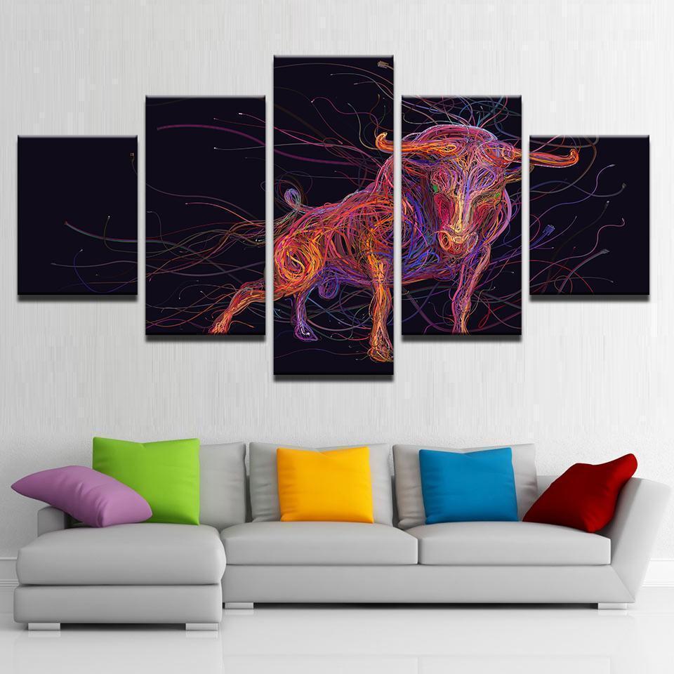 Fotos De Toros Animal Bull Abstract Animal Canvas Wall Art
