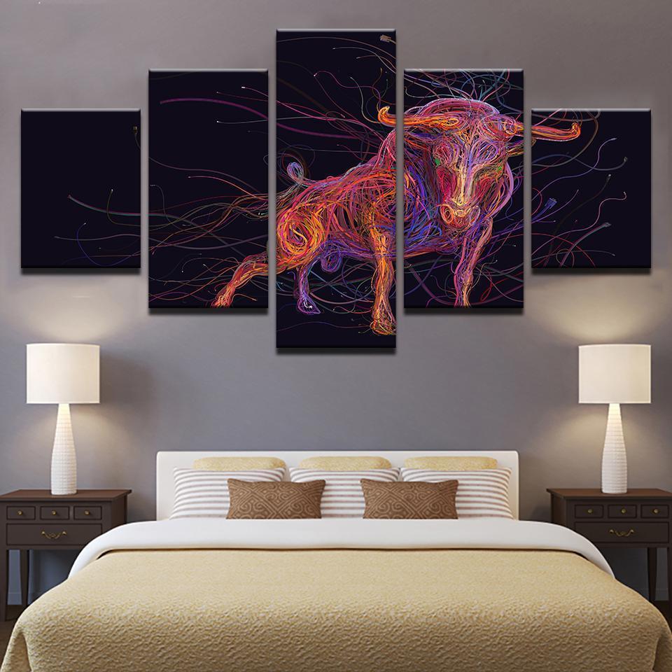 Fotos De Toros Animal Bull Abstract Animal Canvas Wall Art