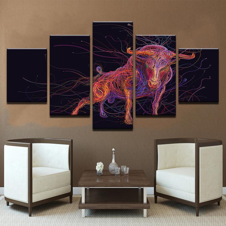 Fotos De Toros Animal Bull Abstract Animal Canvas Wall Art