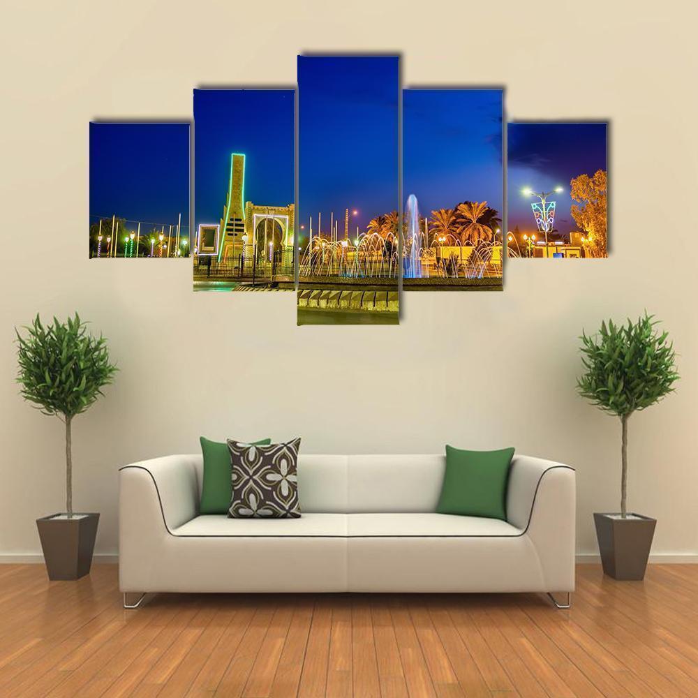 Fountain In Touggourt Nature Canvas Wall Art