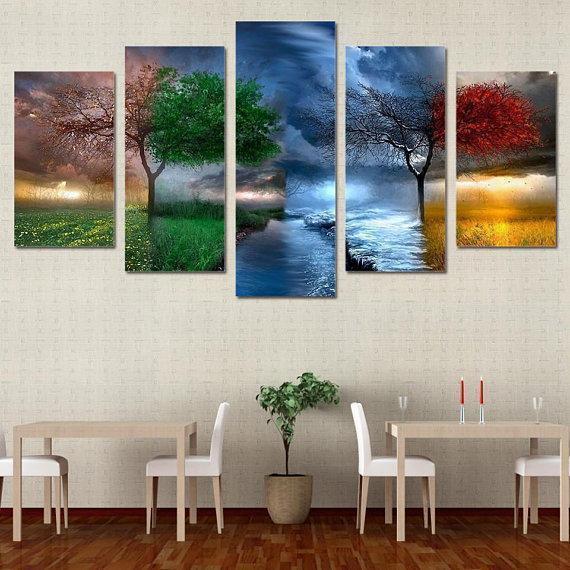 Four Seasons Nature Canvas Wall Art