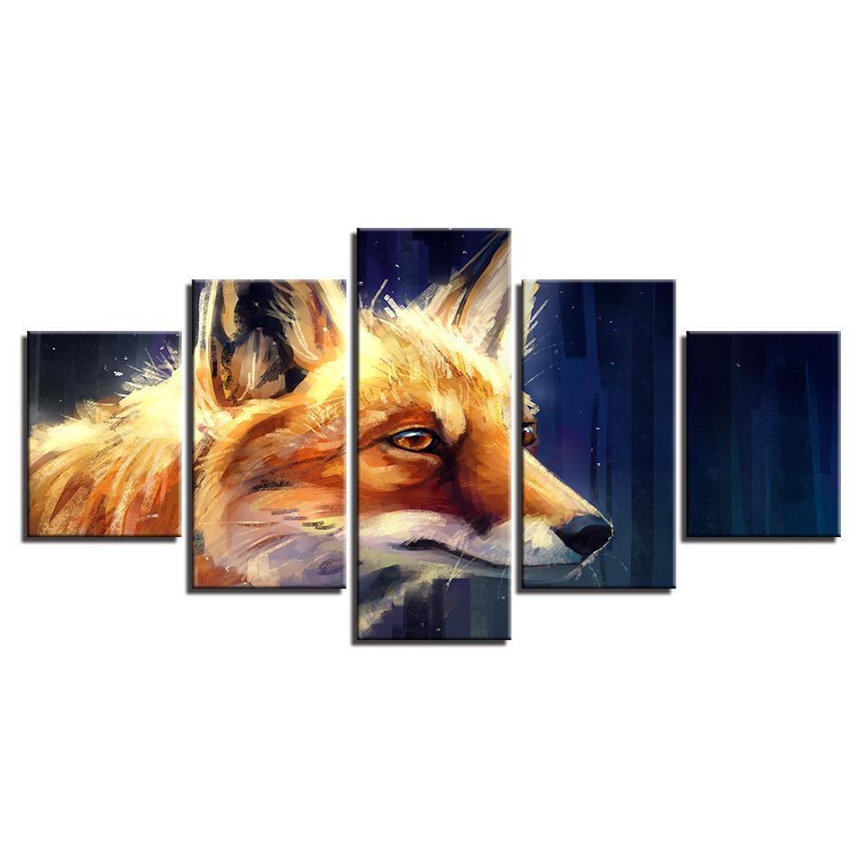 Fox Head Oil Painting Animal Canvas Wall Art