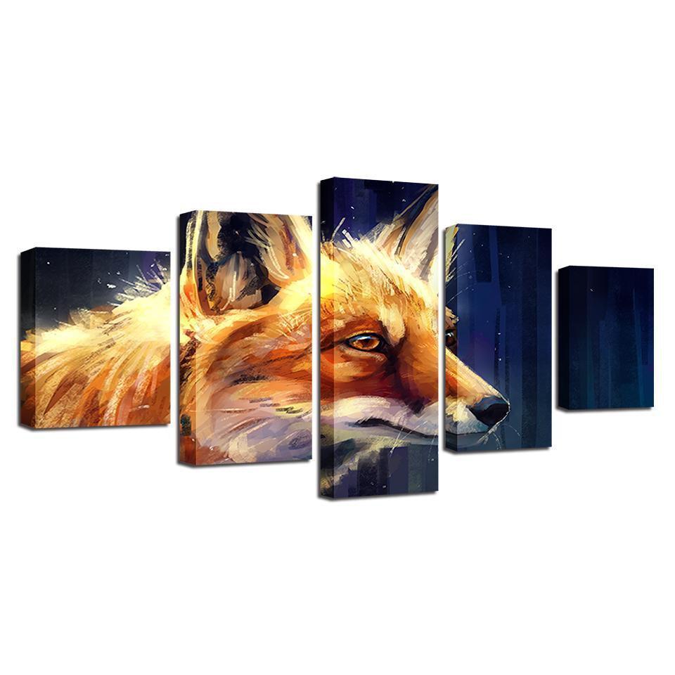 Fox Head Oil Painting Animal Canvas Wall Art