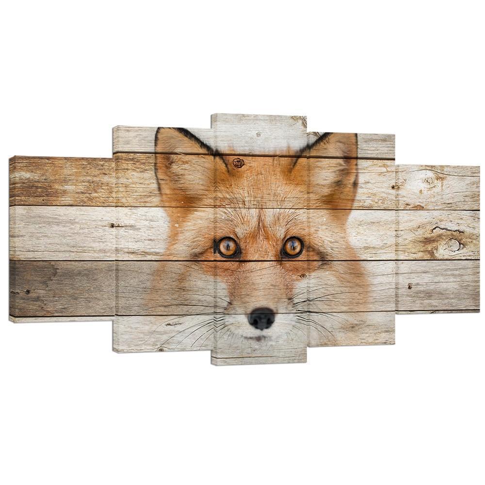 Fox Head Painting Animal Canvas Wall Art