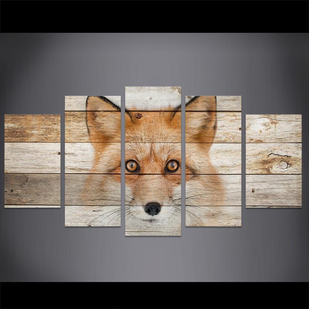 Fox Head Painting Animal Canvas Wall Art