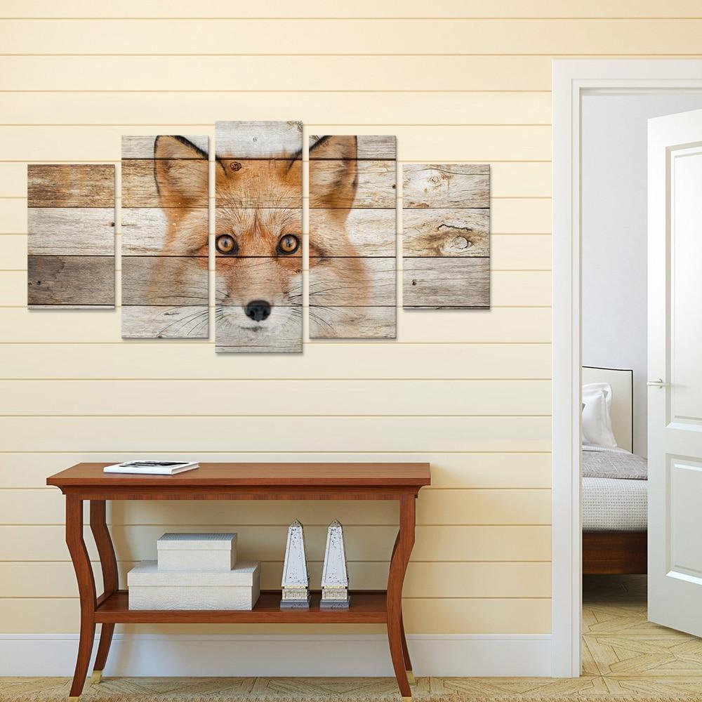 Fox Head Painting Animal Canvas Wall Art