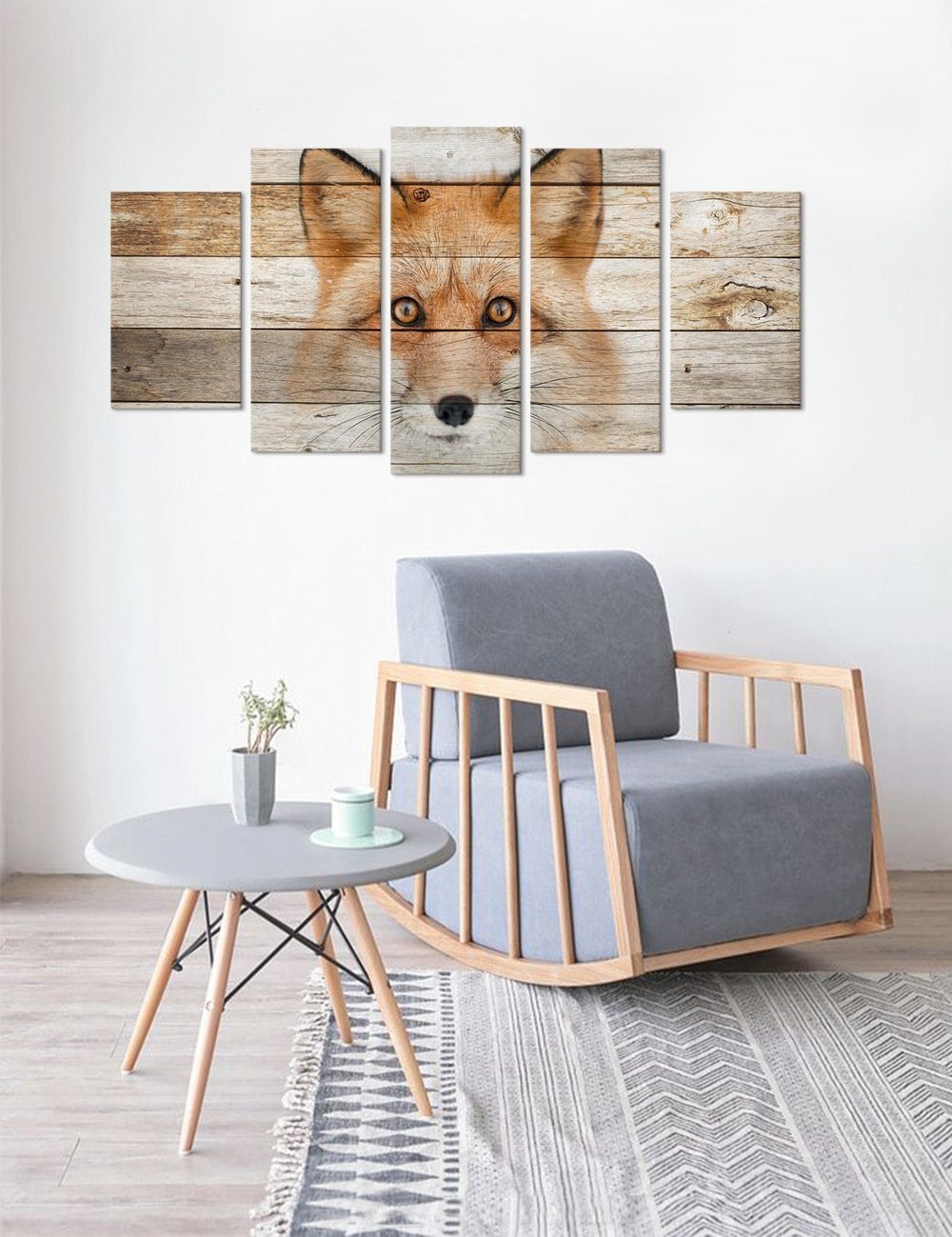 Fox Head Painting Animal Canvas Wall Art