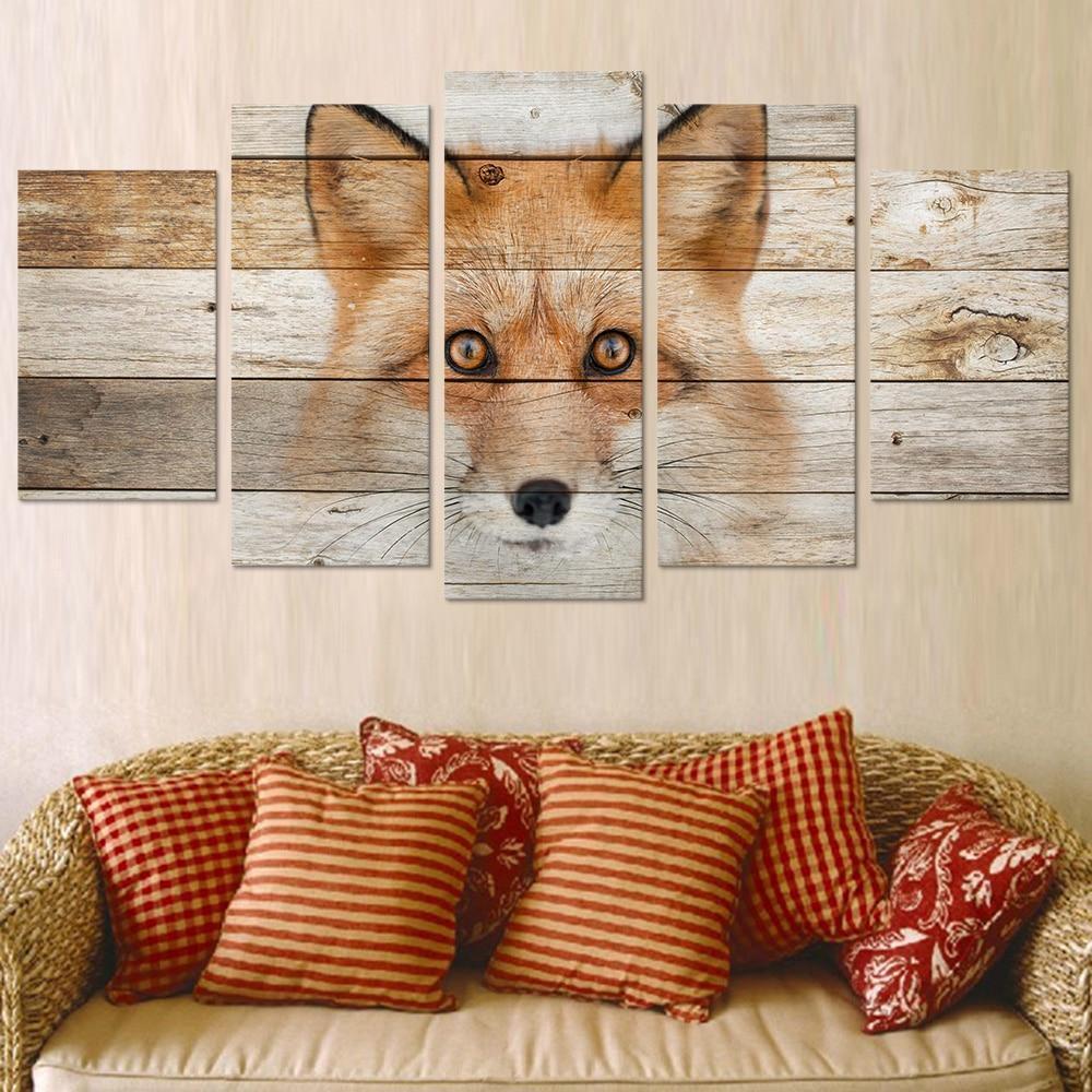 Fox Head Painting Animal Canvas Wall Art