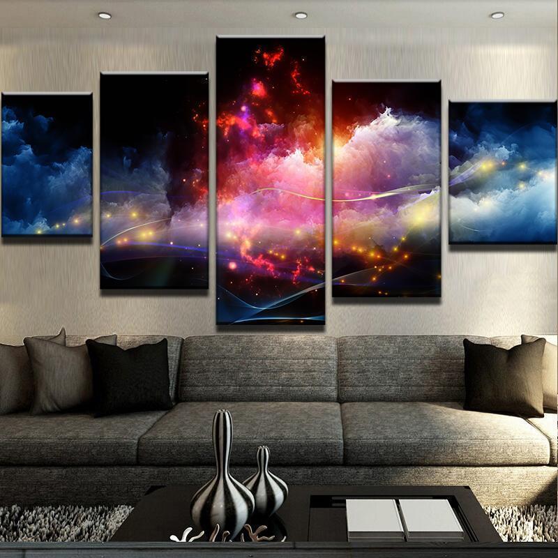Fractal Clouds Space Canvas Wall Art