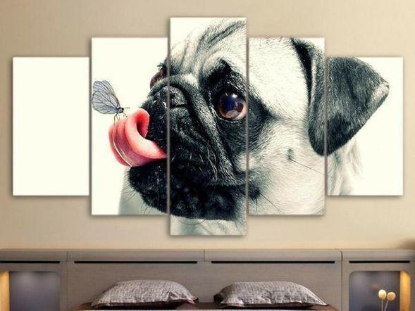 Frank The Pug Animal Canvas Wall Art