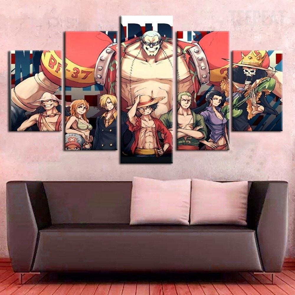 Franky Of One Piece Anime Team Anime Canvas Wall Art
