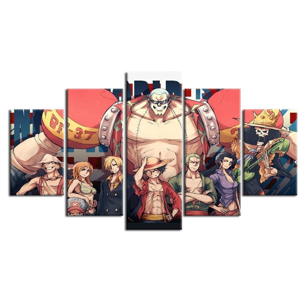 Franky Of One Piece Anime Team Anime Canvas Wall Art