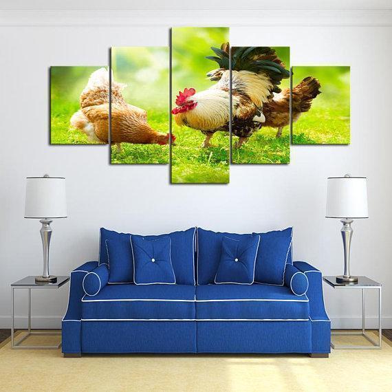 Free Range Chicken Animal Canvas Wall Art