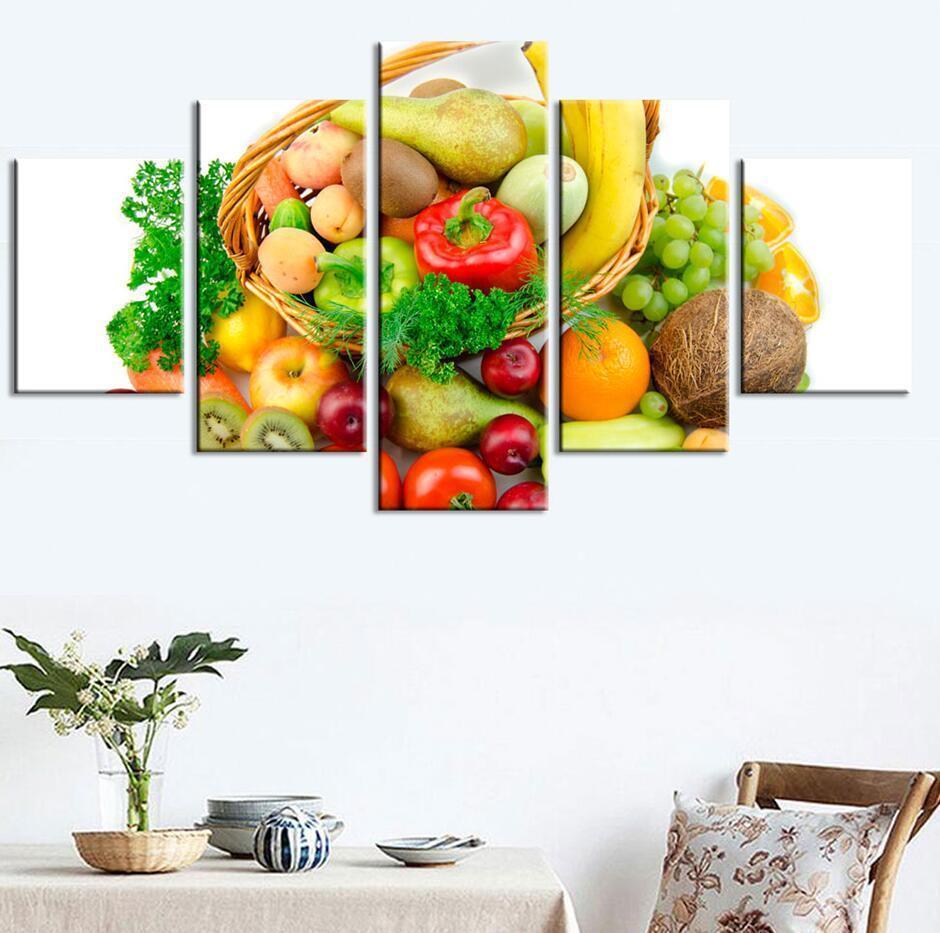 Fresh Fruit And Veggie Kitchen Canvas Wall Art