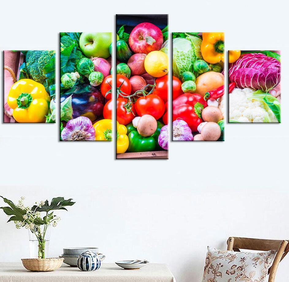 Fresh Fruit And Veggie Kitchen Canvas Wall Art