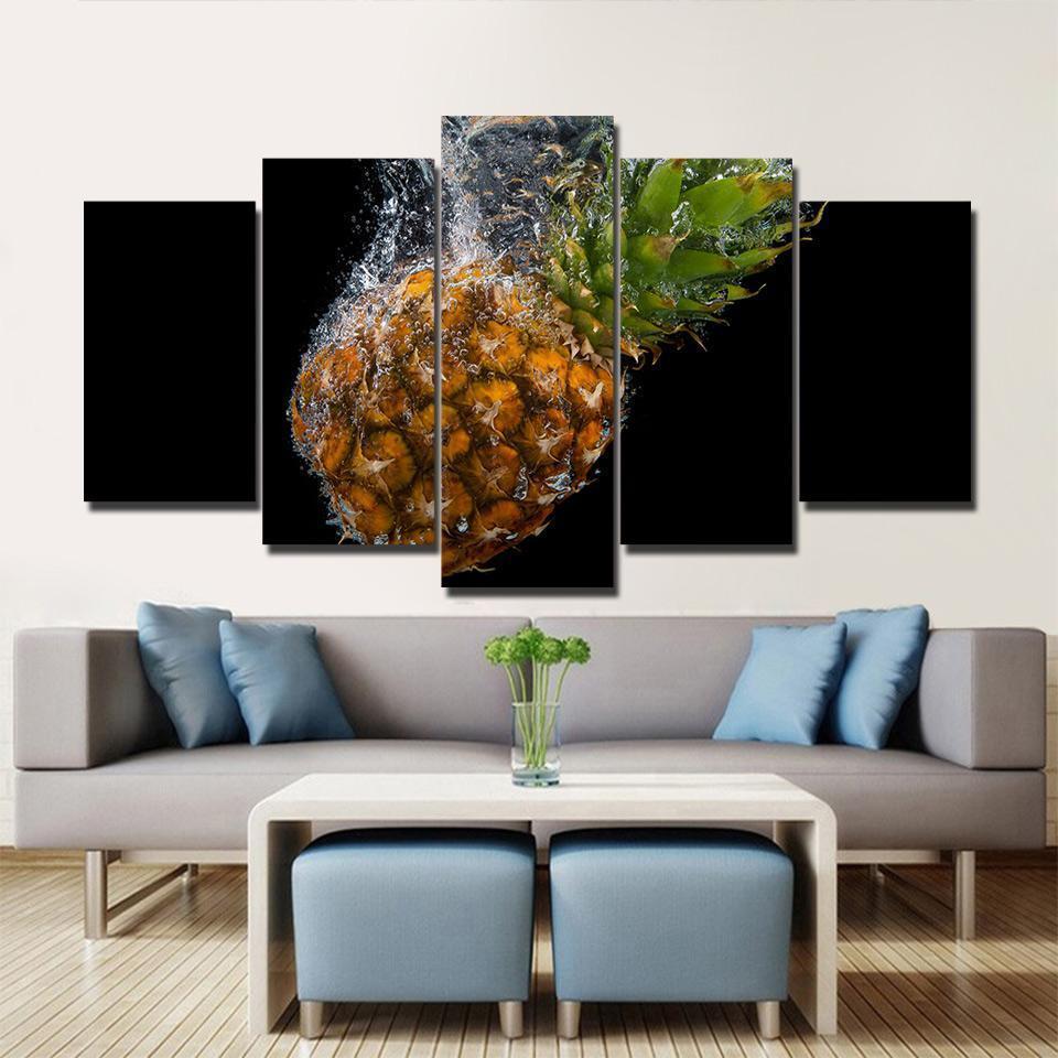 Fresh Fruit In Water Kitchen Canvas Wall Art