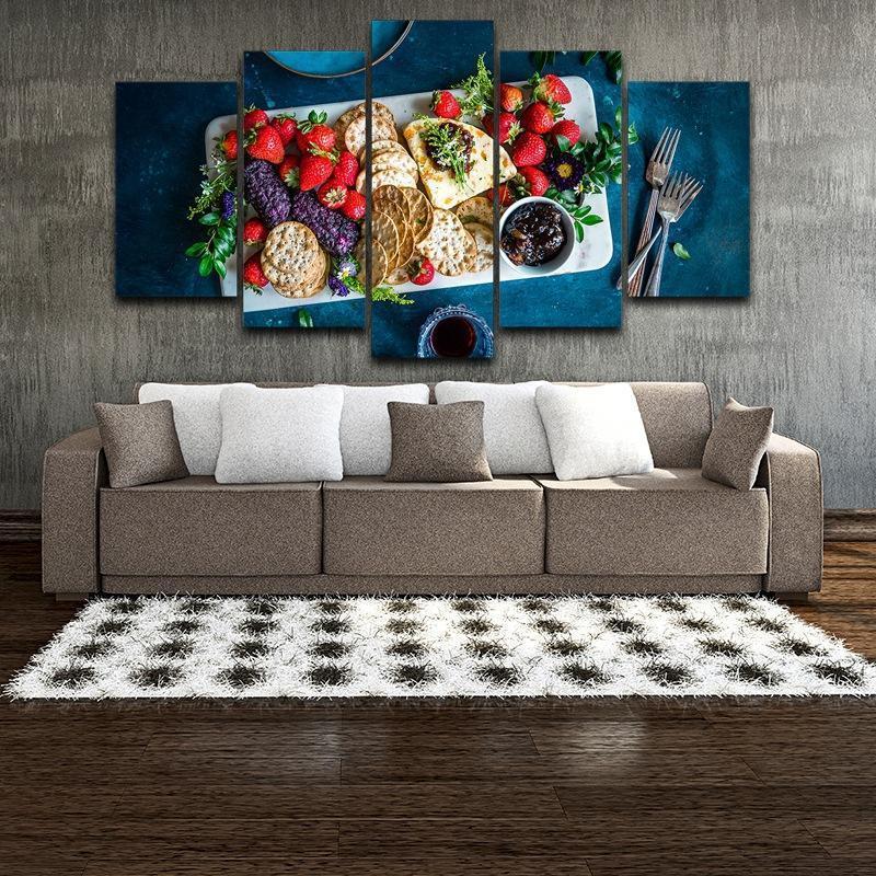 Fresh Fruits And Biscuits Kitchen Canvas Wall Art