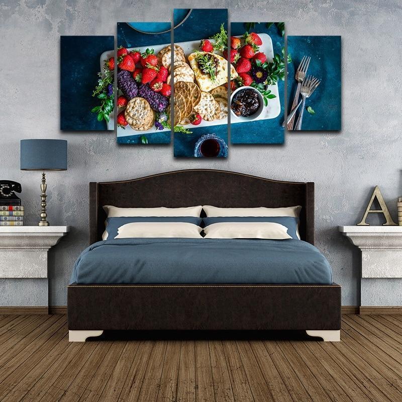 Fresh Fruits And Biscuits Kitchen Canvas Wall Art