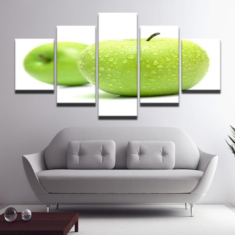 Fresh Green Apple Fruit Kitchen Canvas Wall Art