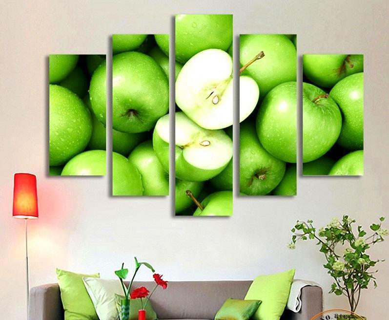 Fresh Green Apples Fruit 1 Kitchen Canvas Wall Art