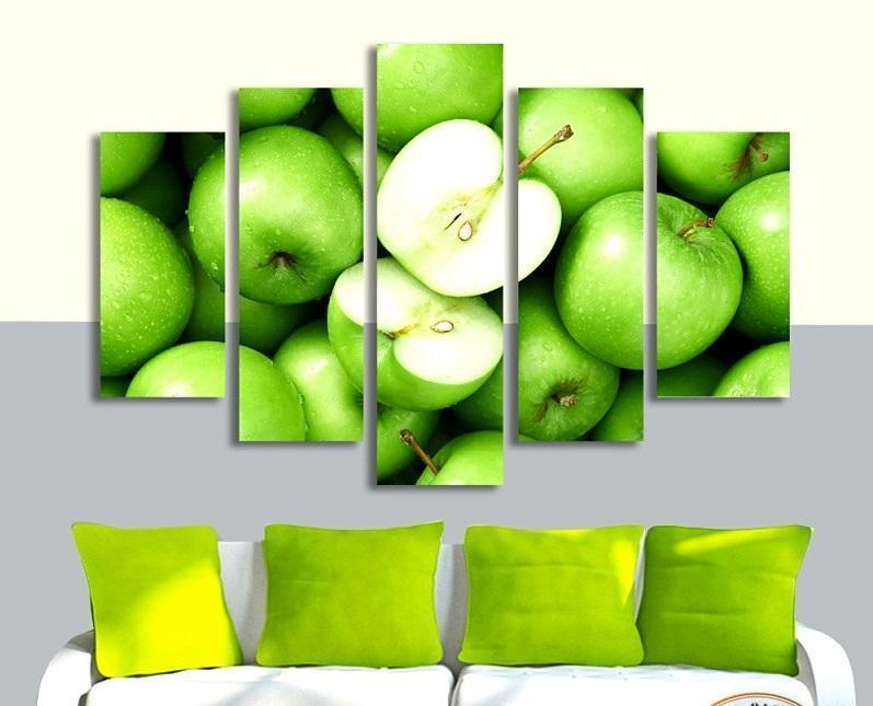 Fresh Green Apples Fruit 1 Kitchen Canvas Wall Art