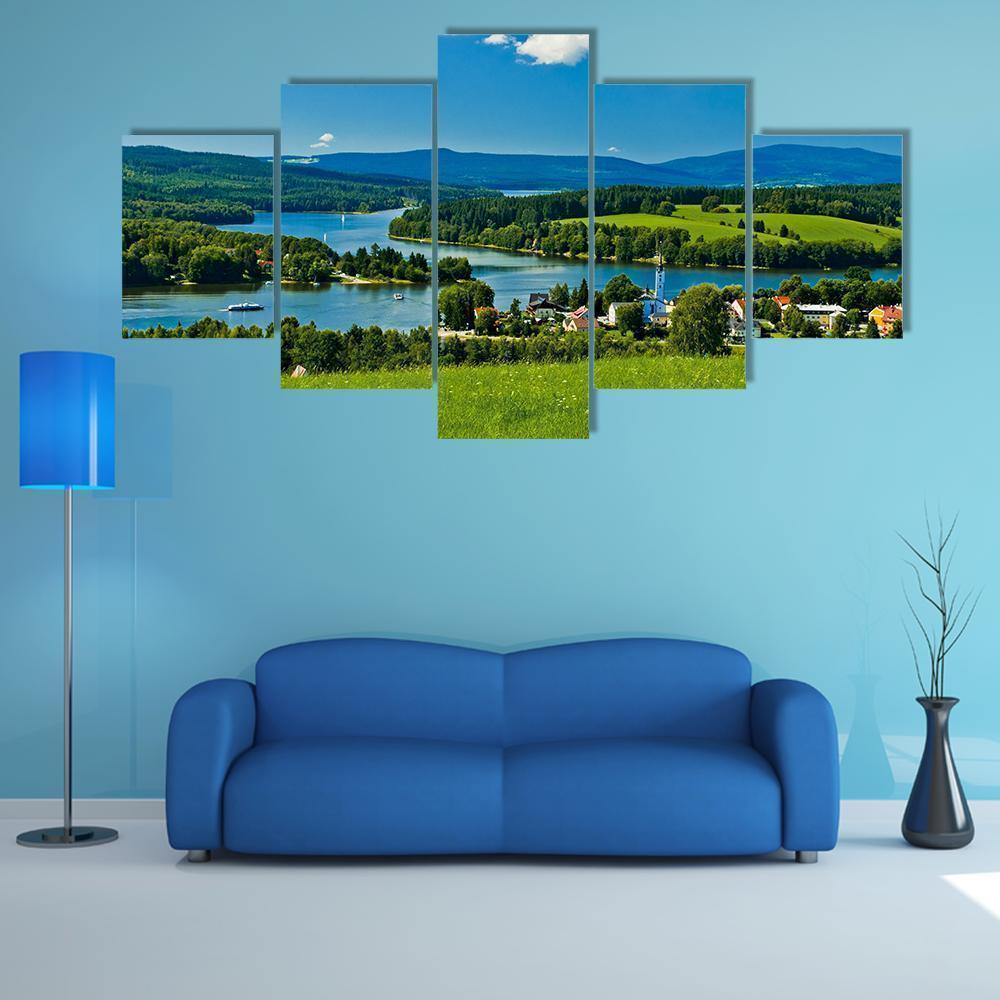 Frymburk Village Near Lipno Lake Nature Canvas Wall Art
