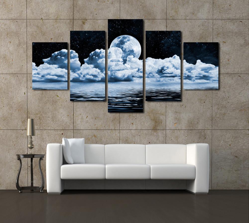 Full Moon Scenery Nature Canvas Wall Art