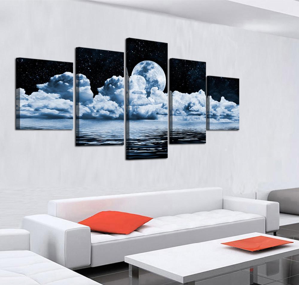 Full Moon Scenery Nature Canvas Wall Art