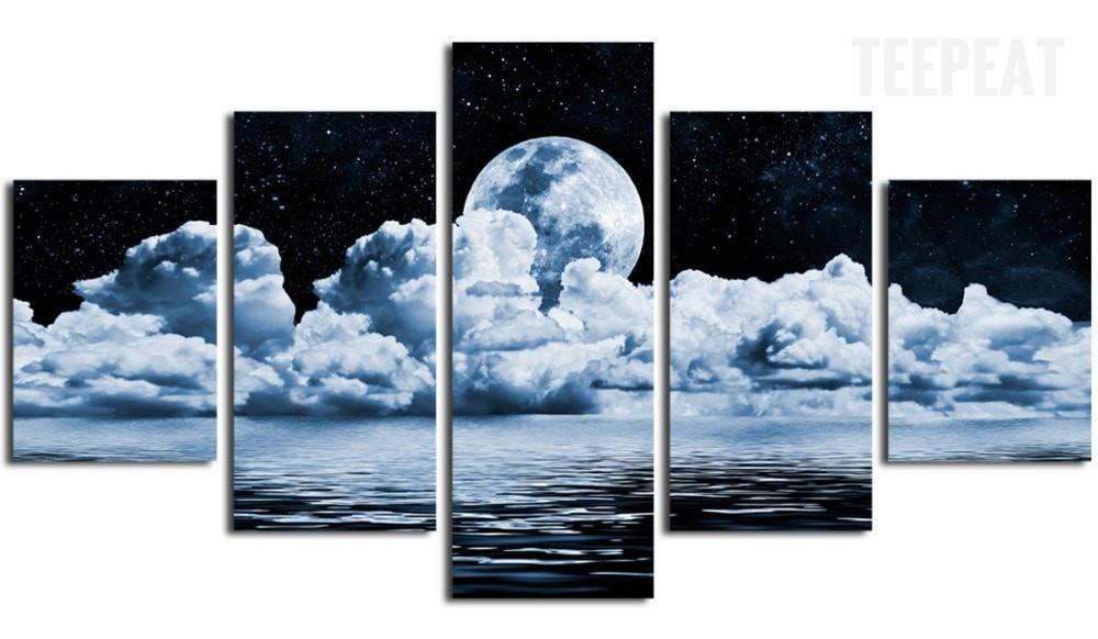 Full Moon Scenery Nature Canvas Wall Art