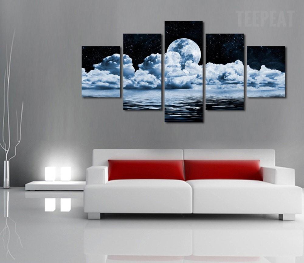 Full Moon Scenery Nature Canvas Wall Art