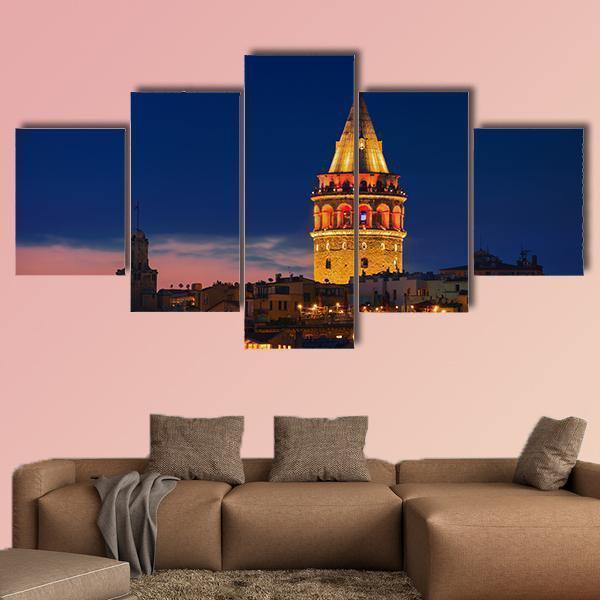 Galata Tower In Istanbul Turkey Nature Canvas Wall Art