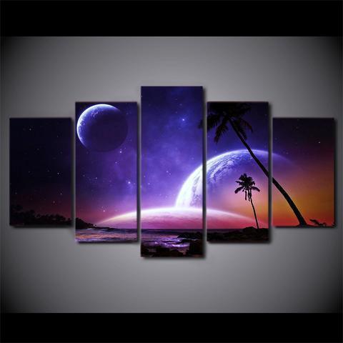 Galaxy Worlds Nature Canvas Wall Art
