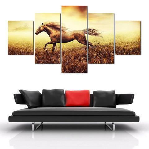 Galloping Horse Animal Canvas Wall Art