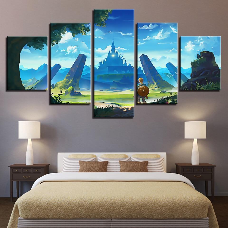 Game Characters Landscape Legend Of Zelda Gaming Canvas Wall Art