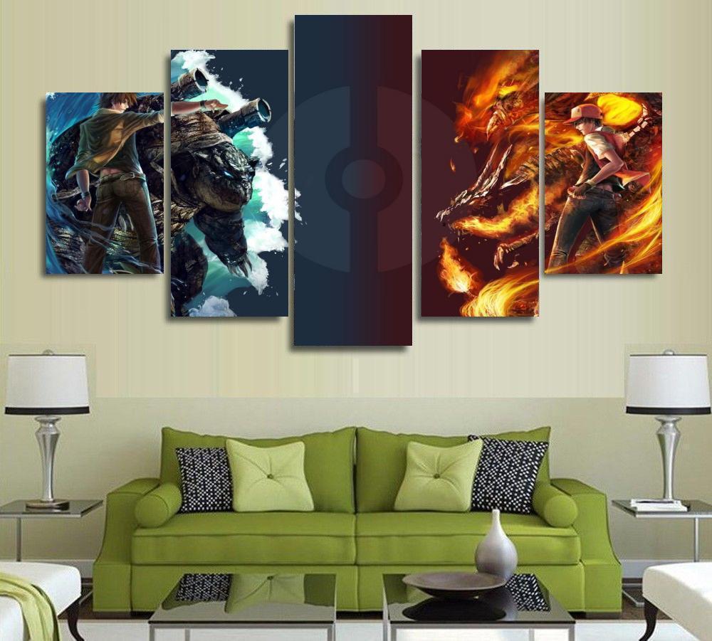 Pokemon Game Japanese Anime Canvas Wall Art